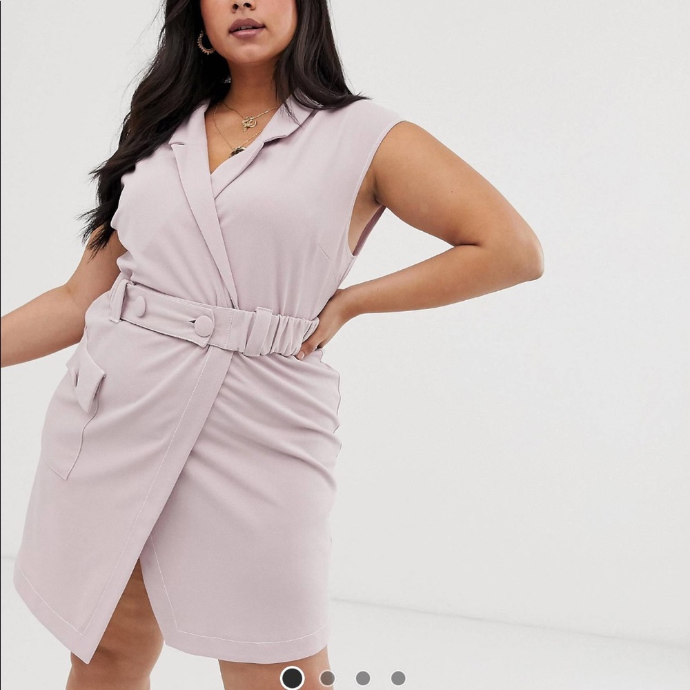 asos design utility tux belted mini dress